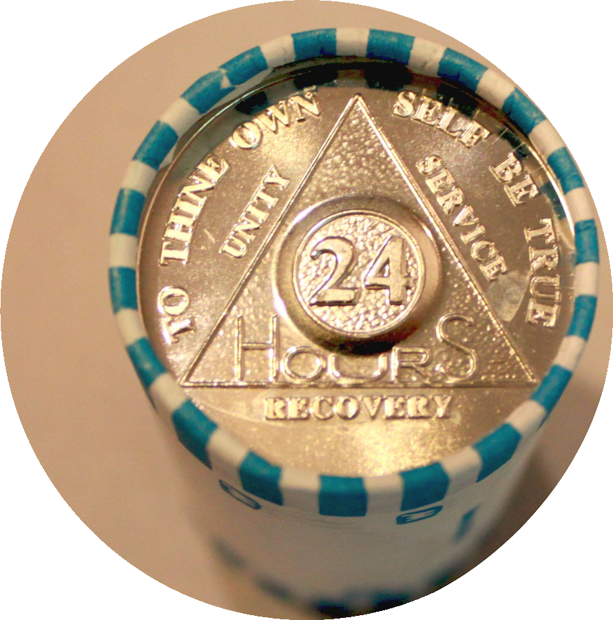 Recovery coins AA 24 Year Bronze Medallion tokens sobriety affirmation birthday 