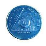 Recovery Store - Six Month Blue AA Aluminum Token | Sober Medallions