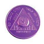 Sobriety Gifts - Nine Month Purple Aluminum AA Token | Sober Medallions