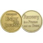Recovery Gifts - Bronze "Welcome- Enjoy the Journey" Sobriety Affirmation Chip | Sober Medallions