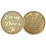 Recovery Medallions - Bronze "Easy Does It" Sobriety Inspiration Coin | Sober Medallions