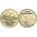 AA Meeting - Bronze "Fellowship" Affirmation Medallion | Sober Medallions