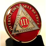 AA  Red Silver & Gold AA Medallion