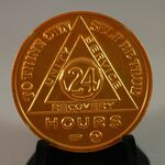Gold Sobriety Coin 24hr