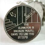 "The Elevator is Broken" Aluminum NA Chip