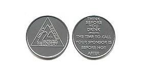 Al-anon Chip - 24 Hr. Think Silver | Sober Medallions