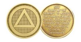 NA Chips - Circle Triangle Serenity Prayer | Sober Medallions