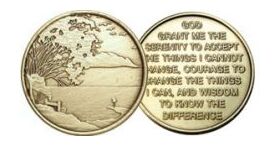Sober Coins - Serenity Prayer Affirmation Medallion | Sober Medallions