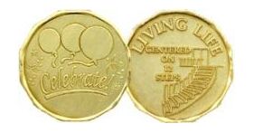 NA Program - Bronze "Celebrate" 12 Steps Sobriety Coin | Sober Medallions