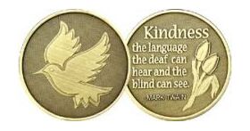 AA Coins - Bronze "Kindness" Sobriety Affirmation Token | Sober Medallions