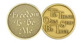 AA Medallions - Bronze "Freedom to Be Me" Inspirational Sobriety Coin | Sober Medallions