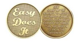 Recovery Medallions - Bronze "Easy Does It" Sobriety Inspiration Coin | Sober Medallions