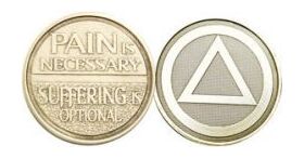AA Chips - Bronze "Suffering is Optional" Affirmation Medallion | Sober Medallions