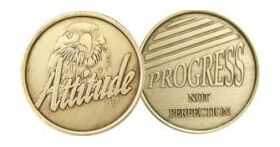 Al-Anon Anniversary Coin - Attitude Affirmation Bronze Medallion | Sober Medallions