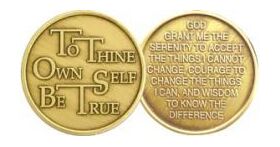 Sober Token - Serenity Prayer Affirmation Medallion | Sober Medallions