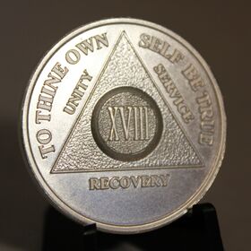 Fine Silver Anniversary Sobriety Medallion