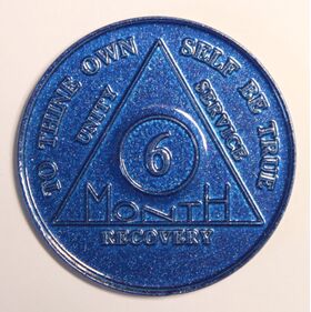 AA Token Six Month Blue Aluminum | Sober Medallions