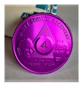 Sobriety gifts - One Month Purple Founders Aluminum Token | Sober Medallions