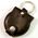 Key Tag Double Coin Holder Black Leather