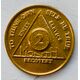 Yellow Aluminum Two Month Sobriety Coin