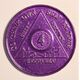 Sober Coins - Four Month Purple Aluminum | Sober Medallions